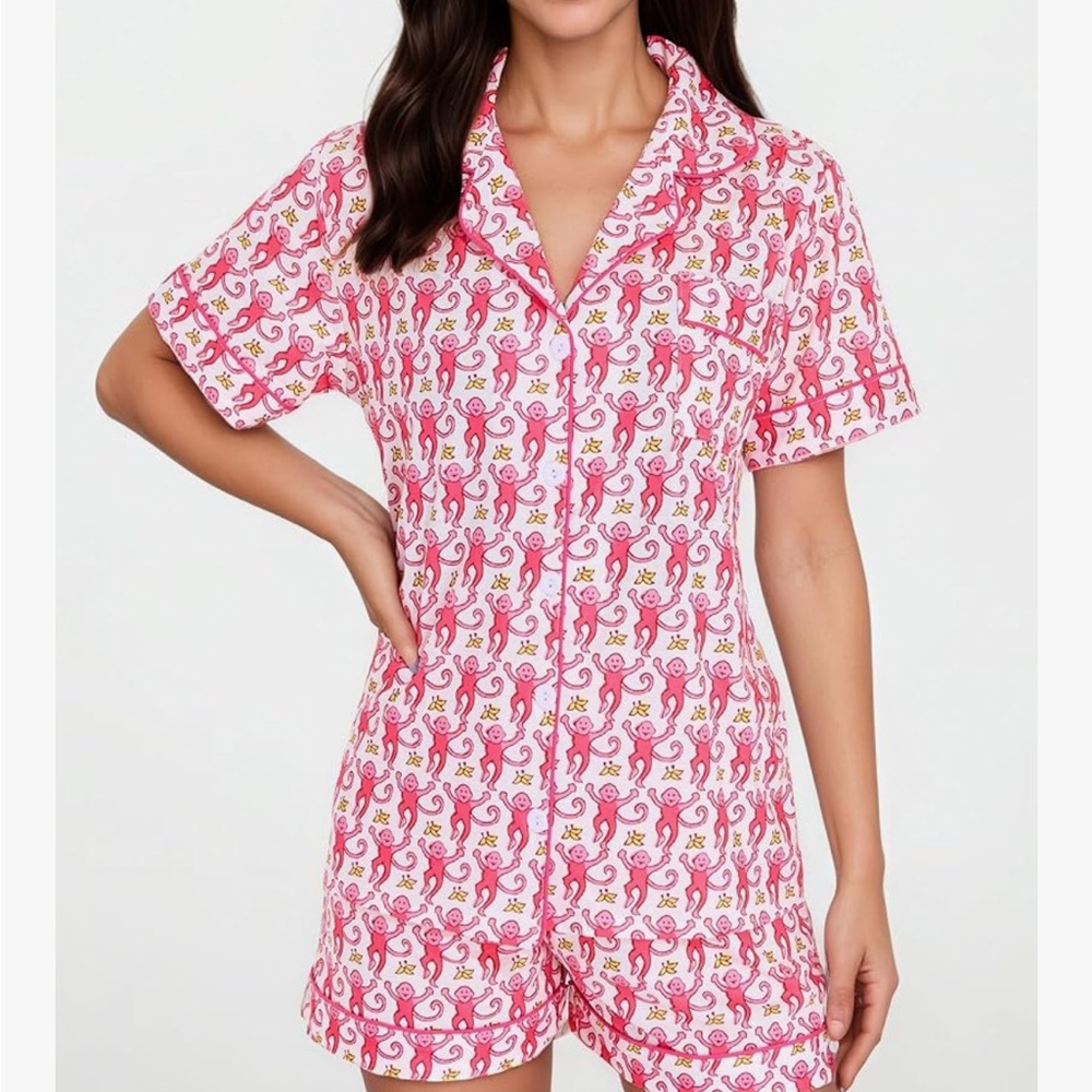 Pink Patterned Women's Sleepwear Set